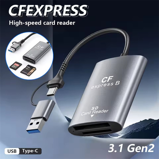 CFe Card Reader CFexpress Type a Type B Card Reader High-Speed Transfer USB Type-C Port for Sony Cameras MacBook Pro Air 2023