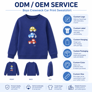 <span class=keywords><strong>Sudadera</strong></span> de punto 100% algodón para niños, estampado de excavadora y camión, manga larga, transpirable, informal, para verano 2026, tallas 2-8 años, venta al por mayor - Product Image 6
