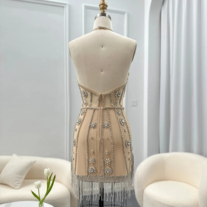 Jancember Rm114 Sexy Halter Kwastje Strass <span class=keywords><strong>Prom</strong></span> Avondfeest Jurken Voor Dames - Product Image 2