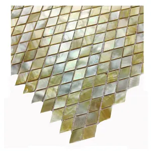 Rhombus mother of pearl mosaic tile seashell mosaic tile for wall natural oyster black butterfly gold white affordable