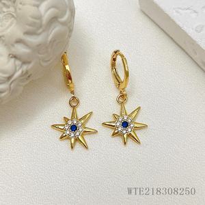 Boucles d'oreilles goutte zircon plaqué or 18 carats à la mode pour femmes cadeau univers mansing star - Product Image 6