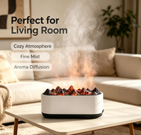 Humidificateur à Arôme Flamme Volcanique Alimenté par USB avec Lumière Nocturne LED Douce, Silencieux et Anti-Fuite pour la Maison, le Bureau et la Chambre