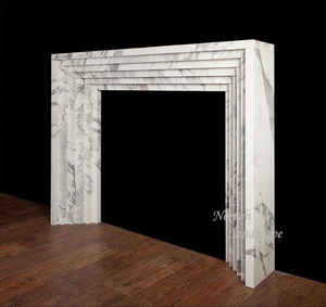 Décoration d'intérieur moderne de luxe, pierre blanche naturelle arabescato corchina, bordure de manteau de cheminée à poser en marbre à vendre - Product Image 3