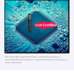 Microchip RFID para Mascotas, Perros, con Etiqueta de Identificación de Vidrio Personalizada, Inplantador ISO11784/785 FDX-B, Certificado ICAR, Chip de Rastreo, IP67, 10 Años - Product Image 4
