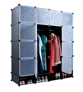Tủ quần áo di động bằng nhựa có thể điều chỉnh PP tủ quần áo lớn tủ quần áo tủ quần áo với cửa ra vào - Product Image 6
