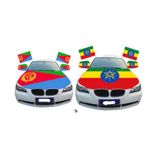 2024 vente en gros bas prix tissu Spandex étiré Logo personnalisé Sublimation pays moteur National capot de voiture couverture drapeau - Product Image 2