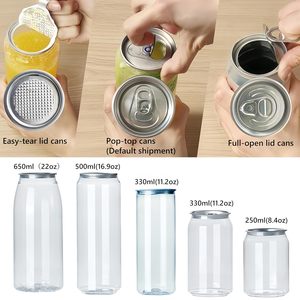 <strong>Drinking</strong> Can <strong>Plastic</strong> Juice <strong>Bottles</strong> Clear Beverage Container for Juice Smoothies Tea Coffee Compatible with Automatic Cup Sealer - Product Image 6