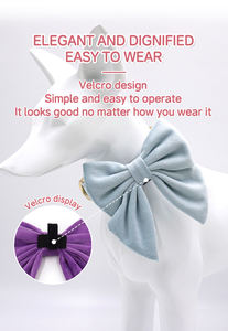 Lazo de Marinero de Terciopelo Personalizado <span class=keywords><strong>para</strong></span> Mascotas, Diseño Desmontable <span class=keywords><strong>con</strong></span> <span class=keywords><strong>Velcro</strong></span>, Corbatín <span class=keywords><strong>para</strong></span> Perro, Tela Suave, Múltiples Colores, Lazo OEM/ODM al por Mayor - Product Image 5