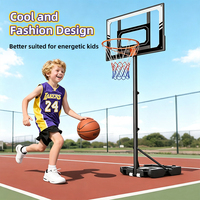 Support de panier de basket en gros, hauteur réglable 210 cm, cadre en acier, base en PVC pour entraînement intérieur/extérieur enfants et adultes