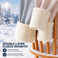 Leggings en molleton côtelé personnalisés pour femmes, collants d'hiver doublés de sherpa, pantalons stretch taille haute pour le froid