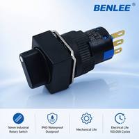 Interrupteur rotatif BENLEE 16 mm, 2/3 positions, IP65, 1NO1NC, 12 V, 24 V