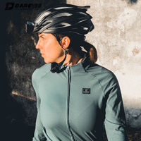 Maillot de cyclisme Darevie Winter Custom Thermal à double couche, manches longues, respirant, sublimation, évacuation de l'humidité, vêtements de vélo