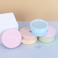 Pots en plastique PET de 100 ml avec couvercle à vis, pots cosmétiques vides noirs pour crème pour les yeux et soins de la peau avec cuillère