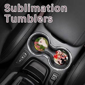64Pcs Car <b>Coasters</b> With <b>Cork</b> Back 2.75 Inch Free Shipping .Custom Mdf Sublimation Cup Holder Blanks - Product Image 4