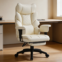 Chaise de bureau exécutive contemporaine en cuir PU personnalisée avec repose-pieds pour usage domestique et professionnel - Commandes en gros