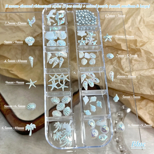 Kit de Nail Art Thème Océan : Flocons de Coquillage Irisés, Décorations Mixtes Coquillages et Conques pour <span class=keywords><strong>Manucure</strong></span> DIY, Fournitures Estivales pour Ongles de Plage - Product Image 6