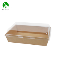 Eco friendly food grade papier paket zum mitnehmen kraft food box fach