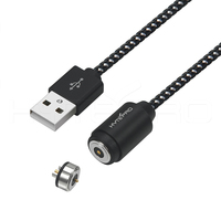 Cable de Carga Magnético Recto HYTEPRO M575 con 2 Pines Pogo, Trenzado, 2A, 5 a 24V, para IoT Industrial, Medicina y Electrónica Portátil