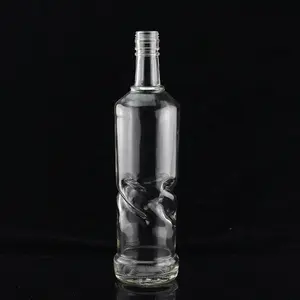 Thiết Kế Đặc Biệt Vodka Chai Thủy Tinh Tùy Chỉnh Fancy Tequila Rượu Chai Thủy Tinh Với Vít Cap