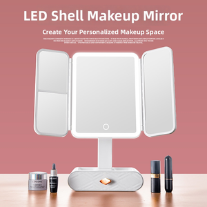 <span class=keywords><strong>Miroir</strong></span> de maquillage LED de bureau avec boîte de rangement, <span class=keywords><strong>miroir</strong></span> de maquillage à trois couches avec éclairage LED, adapté à une utilisation en chambre à coucher - Product Image 3