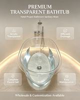 Baignoire autoportante en acrylique, baignoire moderne en surface solide pour salle de bain