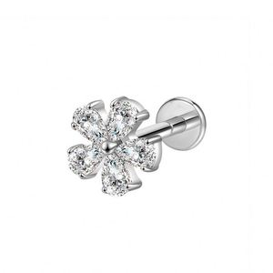 Bestseller ASTM-F136 G23 <b>Titanium</b> Internal Thread CZ Labret Cartilage Earring Stud Lip <b>Rings</b> <b>Titanium</b> Piercing Jewelry for Women - Product Image 5