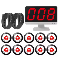 Reloj Receptor Inalámbrico Vibrador Impermeable Negro para Llamadas de Camarero, Pulsera Localizadora Inalámbrica Impermeable
