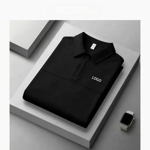 Camisetas de Golf Lisas de Alta Calidad para Hombre, con Logotipo Personalizado, Patrón Sólido, Tejido de Poliéster/Algodón, Logotipo Bordado, Manga Corta - Product Image 1