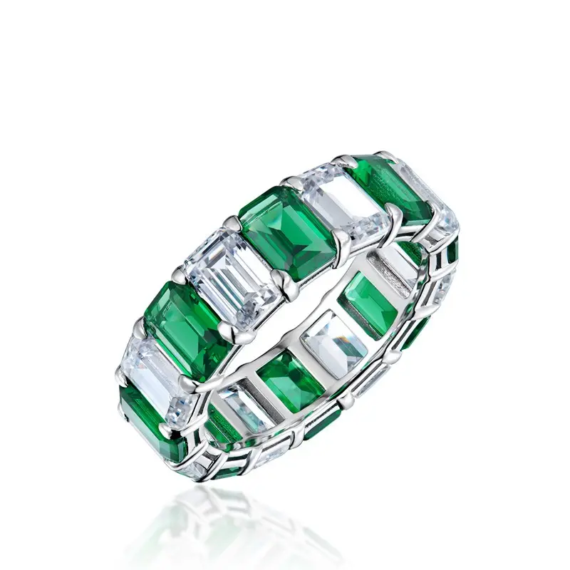 Custom design sieraden groene nep party 925 zilveren diamanten cz ring