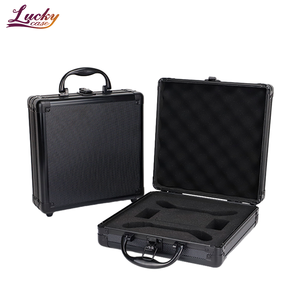 Estuche de Transporte de Aluminio Negro de Alta Calidad, Estuche de Herramientas Pequeño y Portátil con Interior de Espuma Moldeada, Maletín de Almacenamiento para Viajes - Product Image 2