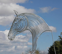 Statue de cheval, Sculpture personnalisée en acier inoxydable, pour parc carré, sortie d'usine
