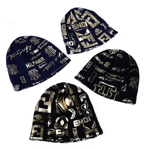 Wholesale Fitted Autumn And Winter Hats Unisex Function Gilding Pattern Hat Custom Logo Sports Cold Hat