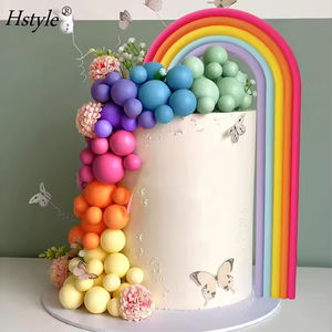 Hstyle PQ144 boules colorées décors de gâteau Boho gâteau Topper pour bébé douche garçon fille fête d'<span class=keywords><strong>anniversaire</strong></span> fournitures arc-en-ciel gâteau Topper - Product Image 6