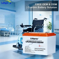 Batterie au lithium pour trottinette électrique 24V300AH 7.2KWh, Lithium Fer Phosphate Premium, longue durée de vie, faible autodécharge pour trottinette