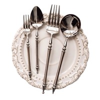 Ensemble de couverts écologiques pour hôtel, Royal, en acier inoxydable poli miroir, couteau, fourchette, cuillère, couverts de luxe pour mariages
