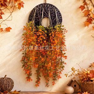 Imitación de Flores de Seda Sentai, Guirnalda Artificial de Eucalipto, Planta Colgante, Decoración Otoñal para Halloween, Decoración de Techo y Exteriores - Product Image 2