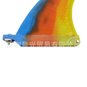 Aleta de Surf UPSURF de 7 Pulgadas, Aleta Central Honeycomb, Degradado Azul Amarillo, Timón para Longboard - Product Image 4