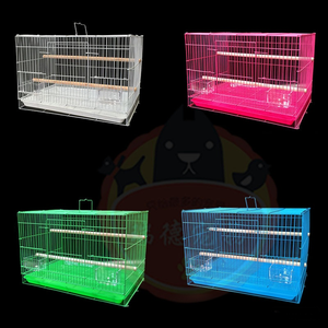 כלוב ציפורים מתקפל ממתכת, מלבני וגדול, למכירה ישירות מהמפעל, מתאים לגידול ציפורים כמו קנריות, כלוב עופות מוצק בצבע כחול - Product Image 2