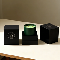 Coffret Cadeau Carré Rigide Réutilisable et Recyclable pour Bougies, Huiles Essentielles et Aromathérapie, Impression UV Quatre Couleurs, Marquage à Chaud, Luxe
