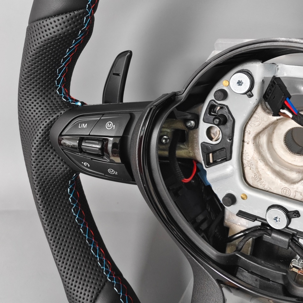 Custom Black Leather Steering Wheel (BMW Fitment), photo 5