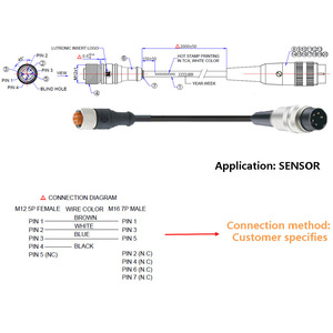 カスタムワイヤーハーネス（ODM）：3/4/5/6/7/8/12極、オス＆メス、ストレート＆アングル、PVC/PUR、シールド＆非シールド、IP67 IP68 - Product Image 3