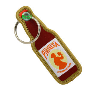 Nuevo diseño personalizado forma tejida bordada llaveros motocicleta <span class=keywords><strong>botella</strong></span> forma tejida llavero Jet Tag con llavero <span class=keywords><strong>de</strong></span> Metal - Product Image 1