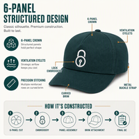 Gorras de Béisbol Bordadas Personalizadas al por Mayor, Gorras de 6 Paneles de Sarga de Algodón con Logotipo, Gorras de Papá con Cierre a Presión, Perfil Bajo, Fabricante OEM