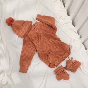 100% pagliaccetto di lusso fatto a mano in morbido cotone lavorato a maglia a maniche lunghe per vestiti da regalo per neonati - Product Image 5