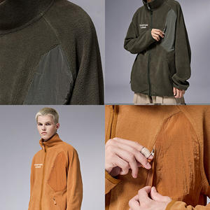 Veste polaire unisexe personnalisée avec logo, coupe-vent, à capuche zippée, en polyester et coton, idéale pour l'automne, modèle ODM - Product Image 2