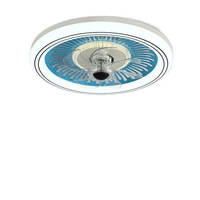 Ventilateurs de plafond LED modernes, 5 pales, corps métallique, moteur DC/AC, télécommande, variateur d'intensité, fonctionnement silencieux, 3 vitesses, CRI élevé 80