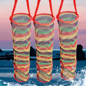 Mini cesta para pescar, jaula plegable de nailon para pesca en arroyos, red multifilamento de 15cm de diámetro para uso en exteriores - Product Image 2