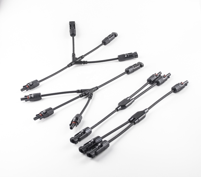 Waterproof 3 in 1 DC 6MM Solar PV Panel Power Extension MC Male Female Adapter Connector Plug T Y Branch Parallel Cable Wire