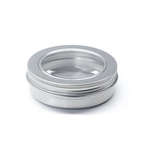Pot vide rond en métal boîte de conserve en aluminium prêt à l'emploi 10ml 50ml 80ml 250ml avec fenêtre 5 <span class=keywords><strong>Gr</strong></span> aluminium cadeau et artisanat 300 pièces - Product Image 1