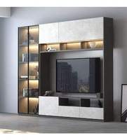 Meuble TV de salon de style moderne, sur mesure, de luxe, avec console multimédia et unité de rangement